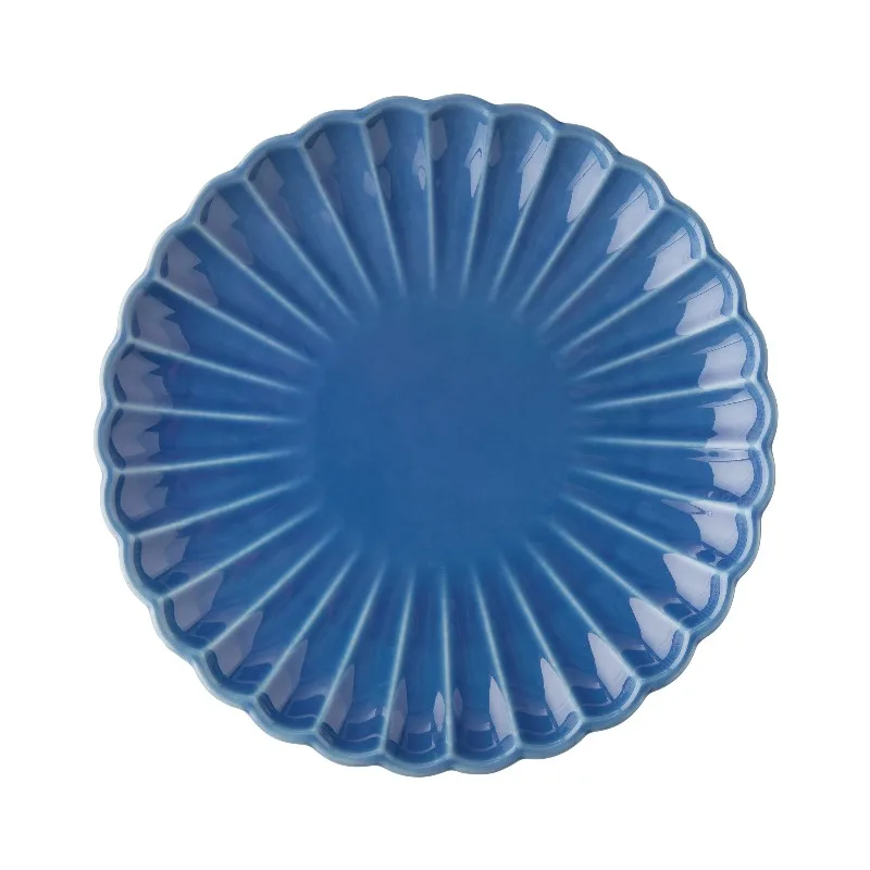 Colette Stoneware Blue Salad Plate with Scalloped Edge