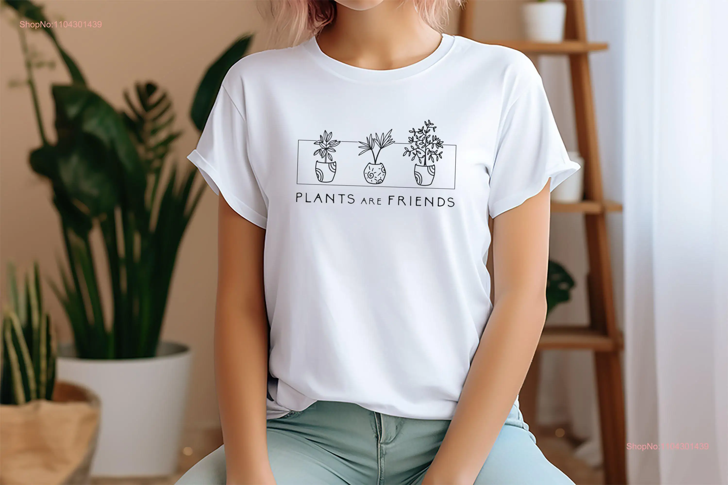 Plants Are Friends T Shirt Charming of 3 Potted Perfect for Plant Lovers and Gardeners Botanical Garden