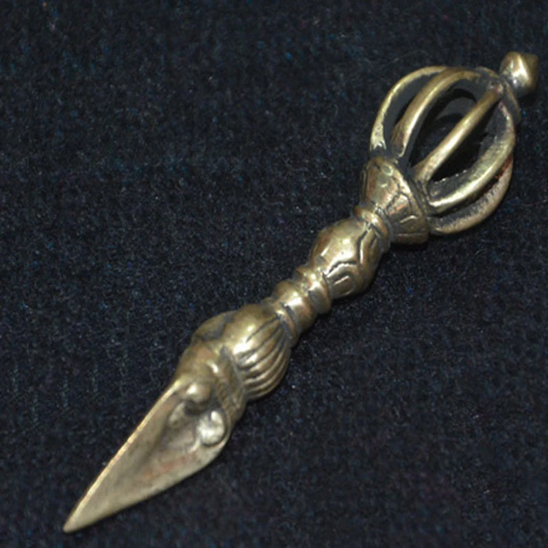 Tibetan cultural accessories, tantric ritual instruments, nine-pronged vajra, copper , Buddhist pendant, handmade ornamen