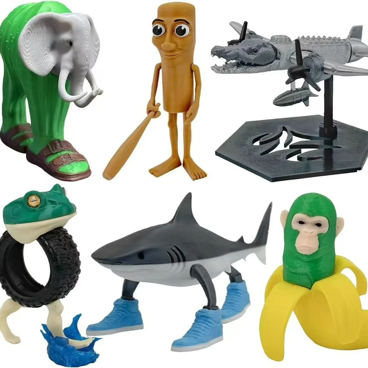 

6-10cm Game Figure Tung Tung Sahur Tralalero Tralala Bombardino Crocodilo DIY Building Figure Model for Fans Collections