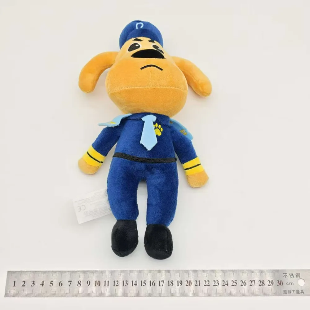 New 30cm Sheriff Labrador Dog Plush Toy Doll Anime Security Sergeant Labrador Wolf Dog Plushie Soft Stuffed Toys Children Gift