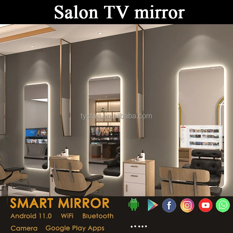 Dressing Mirror Led Saloon Smart Mirrors Bathroom Smart Ai Wifi Blue Tooth Speaker Makeup Mirror