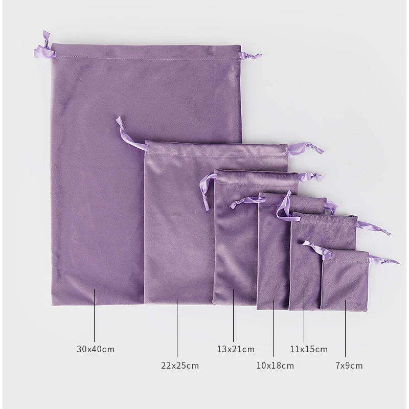 20pcs/lot 7*9 11*15 10*18 13*21cm Drawstring Soft Velvet Pouches For Perfume Bottle Cellphone Jewelry Gift Bags Customize Logo