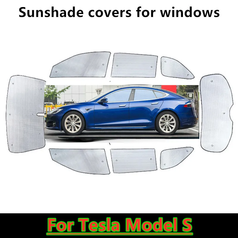 

Sunshades UV Protection Curtain Sun Shade Sleep Visor Front Windshield Side Windows Cover Protector For Tesla Model S