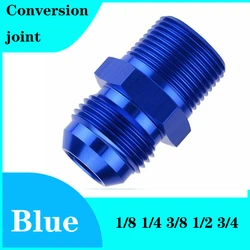 Blue Straight Fuel Hose Adapter Pipe Fitting AN3 AN4 AN6 AN8 AN10 AN12 To 1/8NPT 1/4NPT 3/8NPT 1/2NPT 3/4NPT