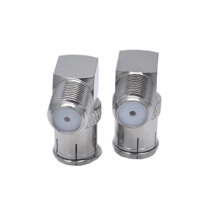 5PCS F Plug Male Quick to F Female Right angle Socket Cable SAT TV Adapter TVs Coaxial Antenna Amplifier Connector Accessories