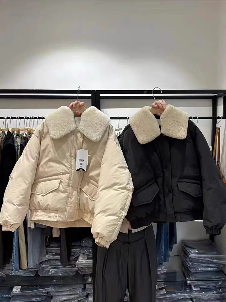   Sle ort Puffer Jaet manteau de pain coupe ample pour femme vêtements d'extérieur chauds avec kets décontracté Sle 90% duvet d'oie