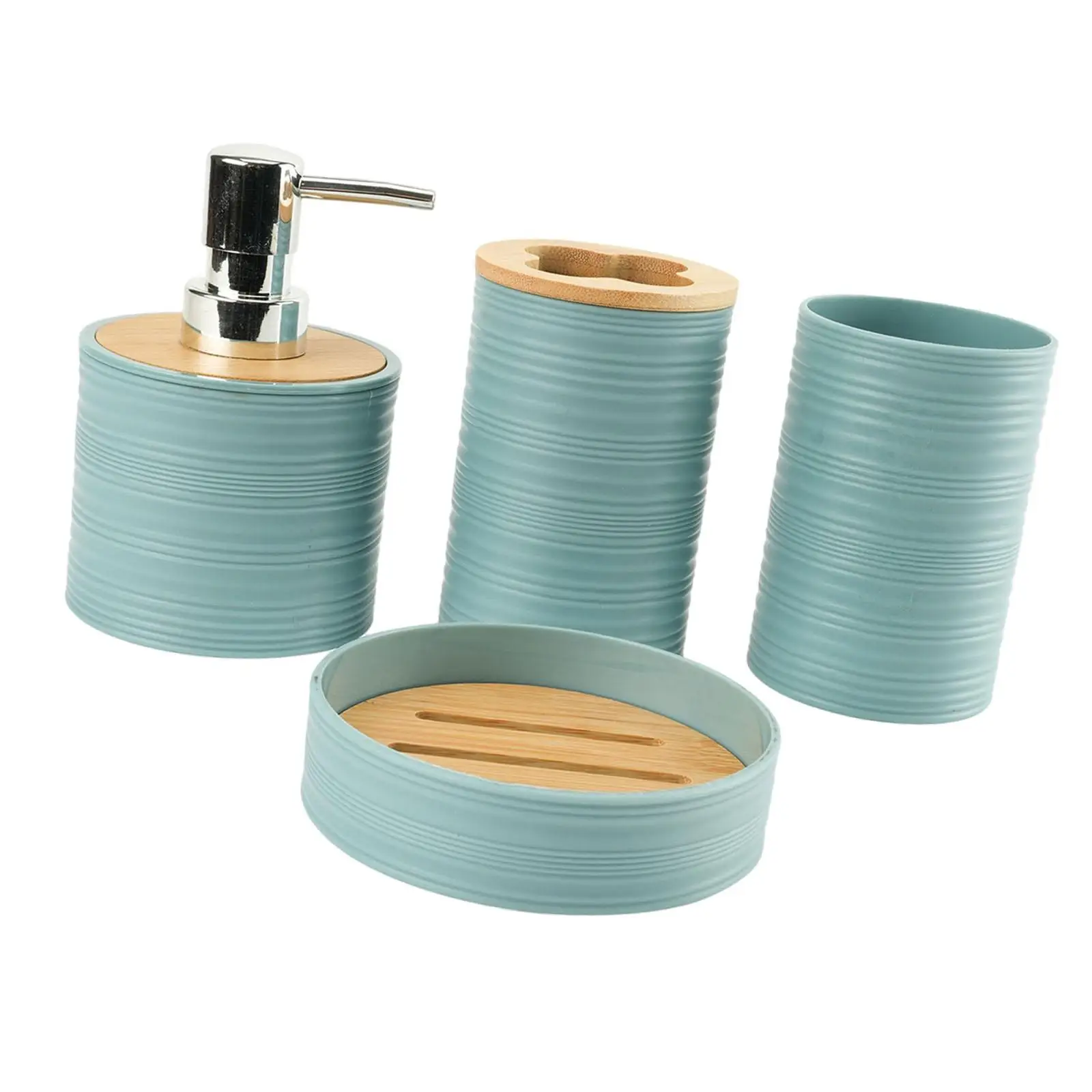 4 Pieces Bathroom Accessories Set Modern Bathroom Decor Soap Dish Toothbrush Holder Mouthwash Cup for Countertop Vanity Bathroom