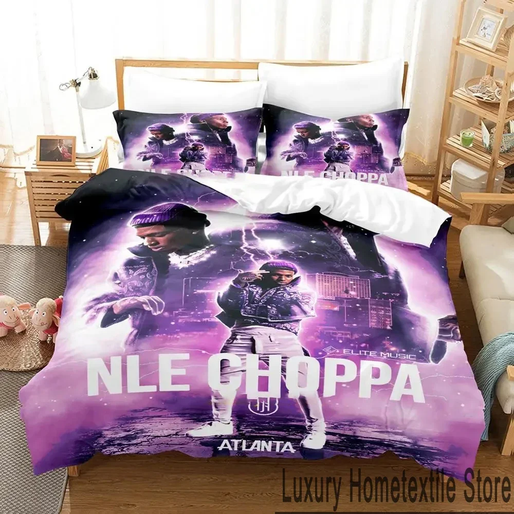 

Комплект постельного белья NLE Choppa Rapper с 3D принтом для мальчиков и девочек Twin Queen King Size, пододеяльник, наволочка, кровать для мальчиков и взрослых, домашний текстиль