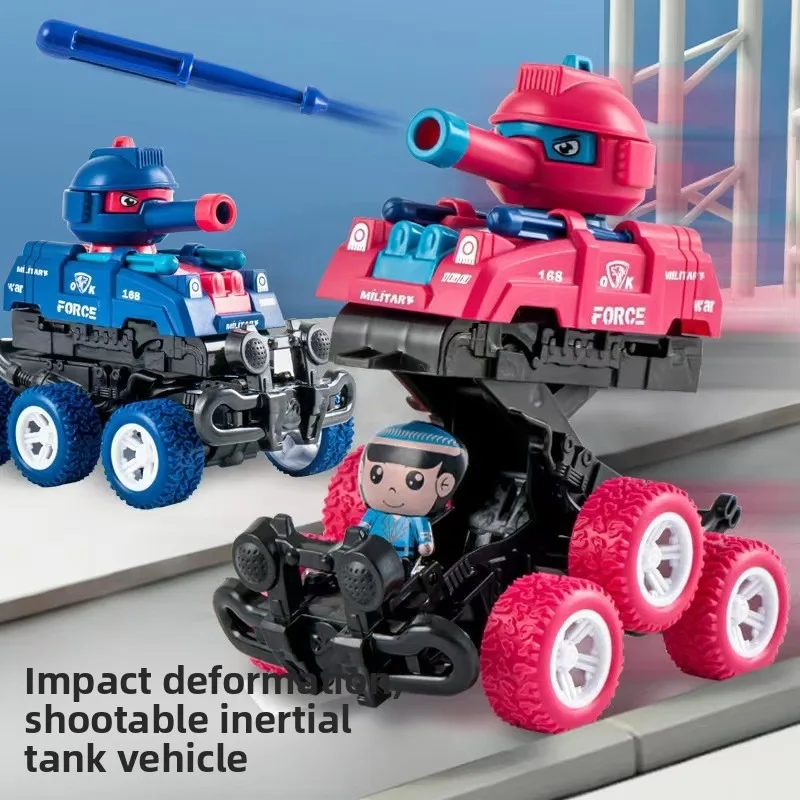 الأطفال الاصطدام تشوه دبابة سيارة لعبة الصبي معركة تنافسية إطلاق بالقصور الذاتي على الطرق الوعرة لعبة دبابة سيارة