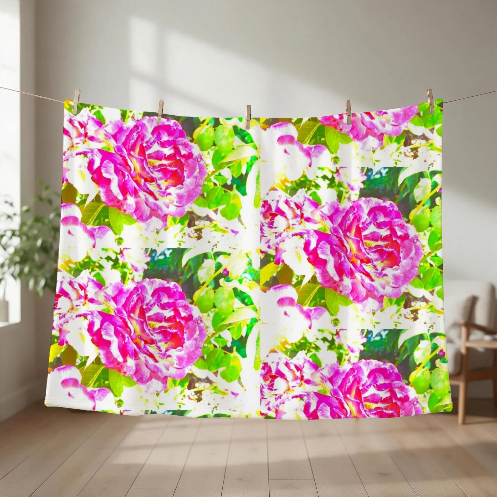 Brilliant Blossom Throw Blanket Soft Plush Plaid Plaid on the sofa Comforter Fashion Sofas Blankets