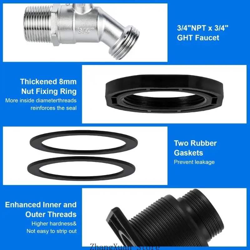 Ablaufadapter-Kit mit Schlauchausgang für die Wasserablasssteuerung des Lagertanks 3XUF – Detail 3