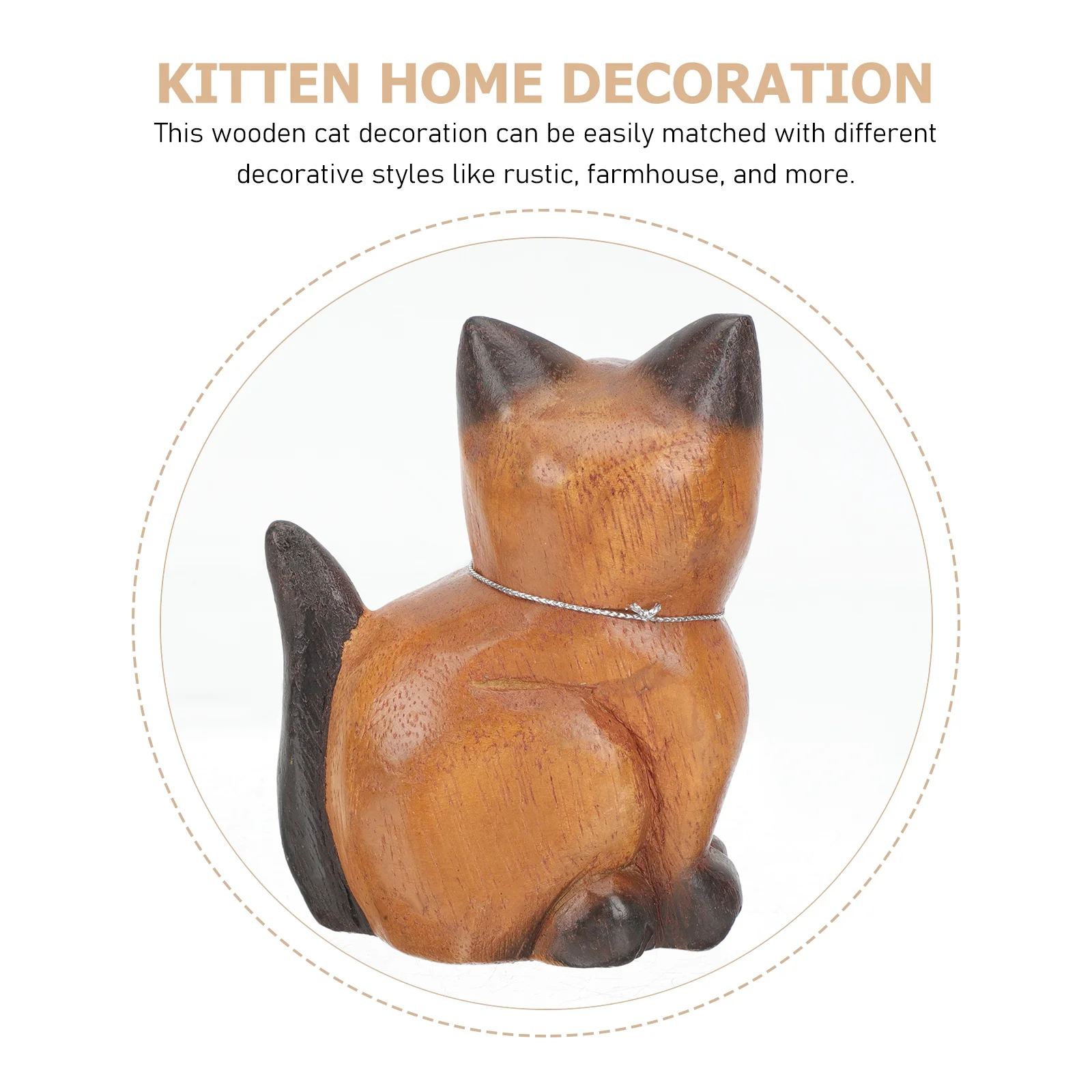 

Small Wood Cat Carving Solid Wooden Statue Animal Ornament Rustic Home Decoration Creative Decor Wooden Carving Figurine