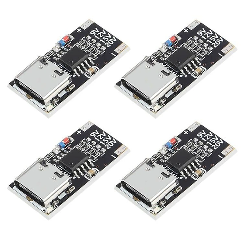 4PCS USB-C PD Trigger Board Module PD/QC Decoy Board Fast Charge USB Type-C To 12Vpower Delivery Boost Module