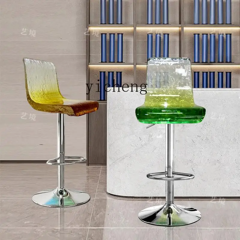 H3-27 Bar Chair Modern Simple Furniture Transparent Resin High Stool Home Bar Front Desk Lifting Chair