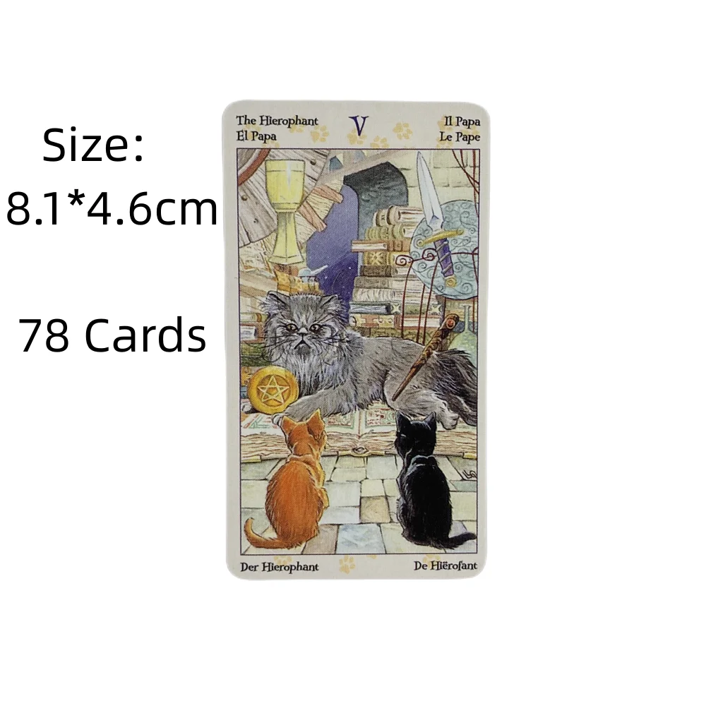 Mini Size Tarot Of Pagan Cats Cards A 78 English Visions Divination Edition Deck Borad Games