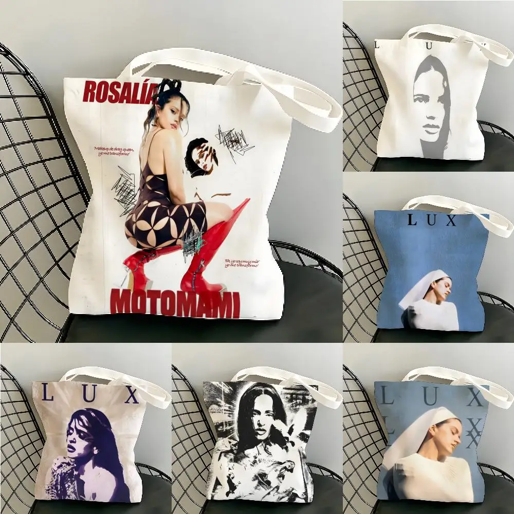 New flamenco Singer R-Rosalia Music Lux 4 Storage Bags Double-Sided Printed Canvas Tote Bag Eco-Friendly Reusable Handbag