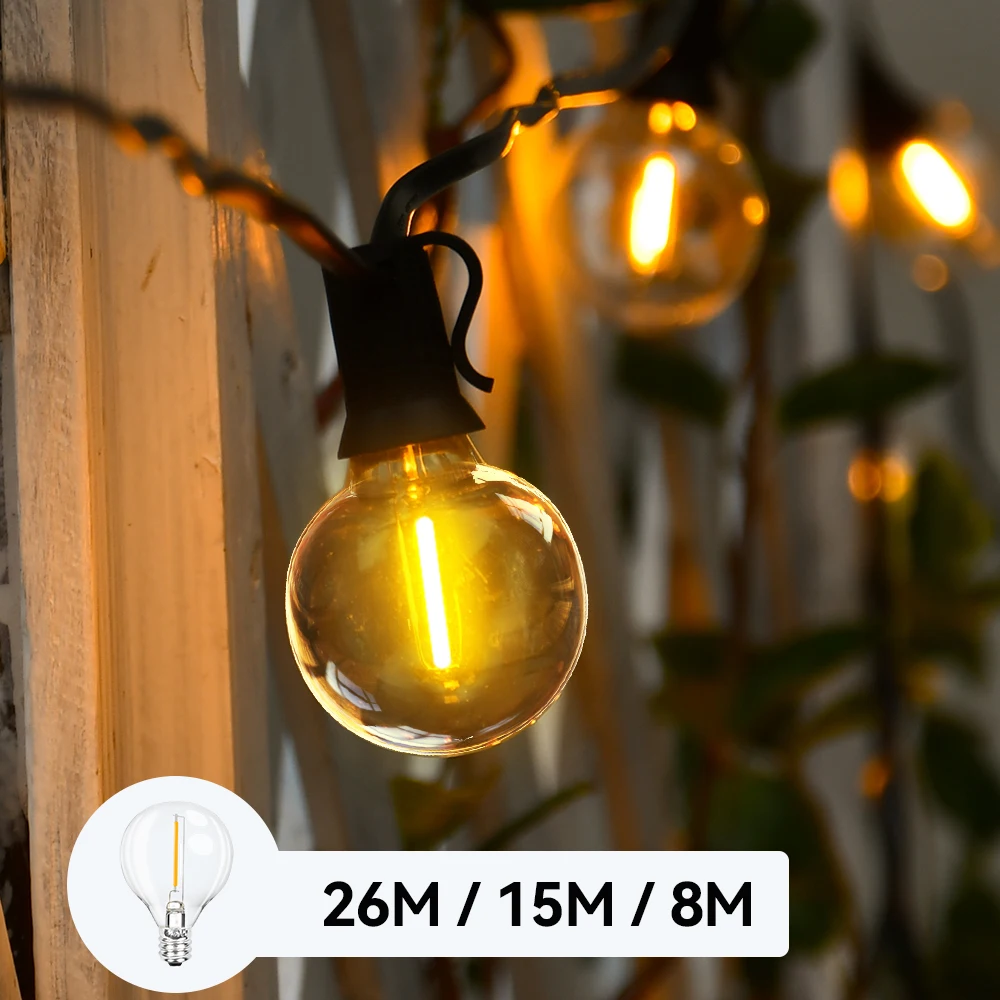 

G40 LED String Light Shatteproof Ball Light Chain Connectable Garden Wedding Light Decoration For Outdoor Indoor Backyard Party