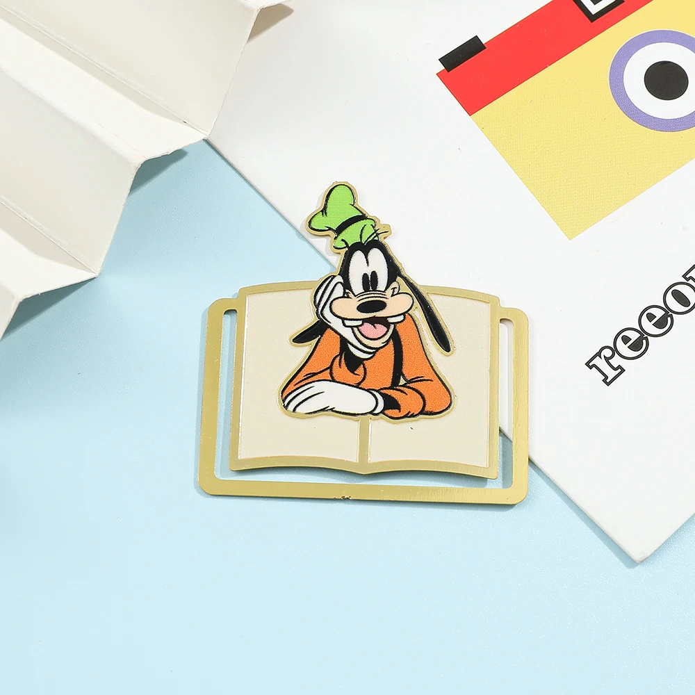 Cute Cartoon Mickey And Friends Bookmarks Anime Book Clips Metal Book Mark Anime Fans Collection Gift for Book Lovers Stationery