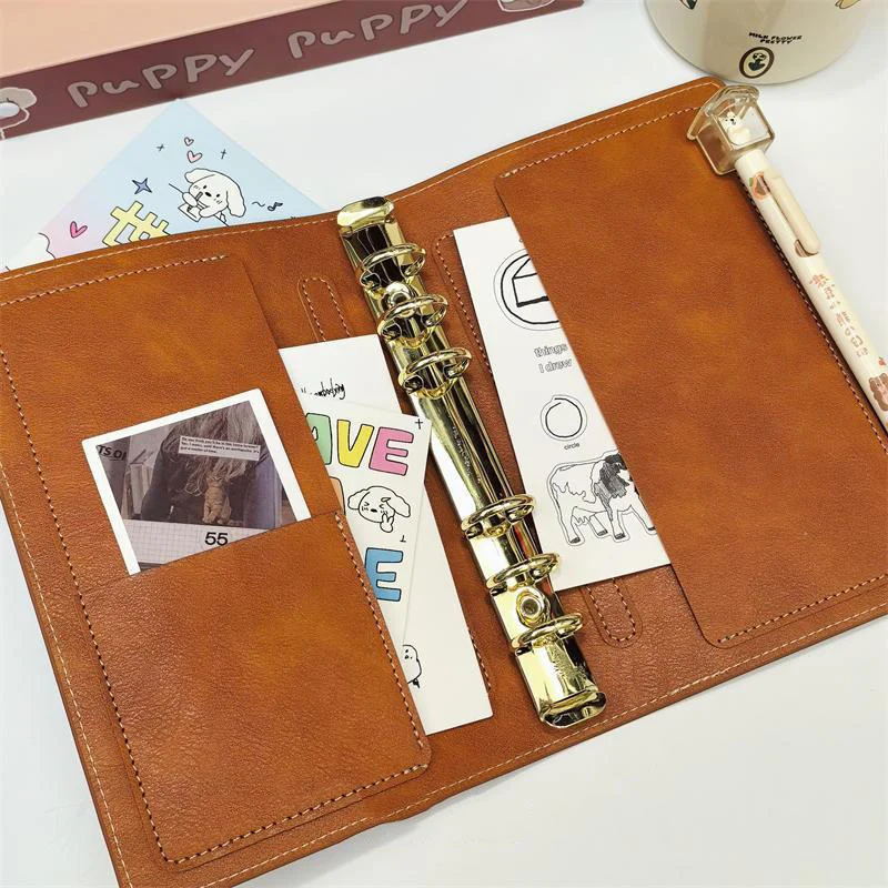 Cute animal window leather notebook Binder loose-leaf notepad B6 cute diary ，with 60 blank inner pages