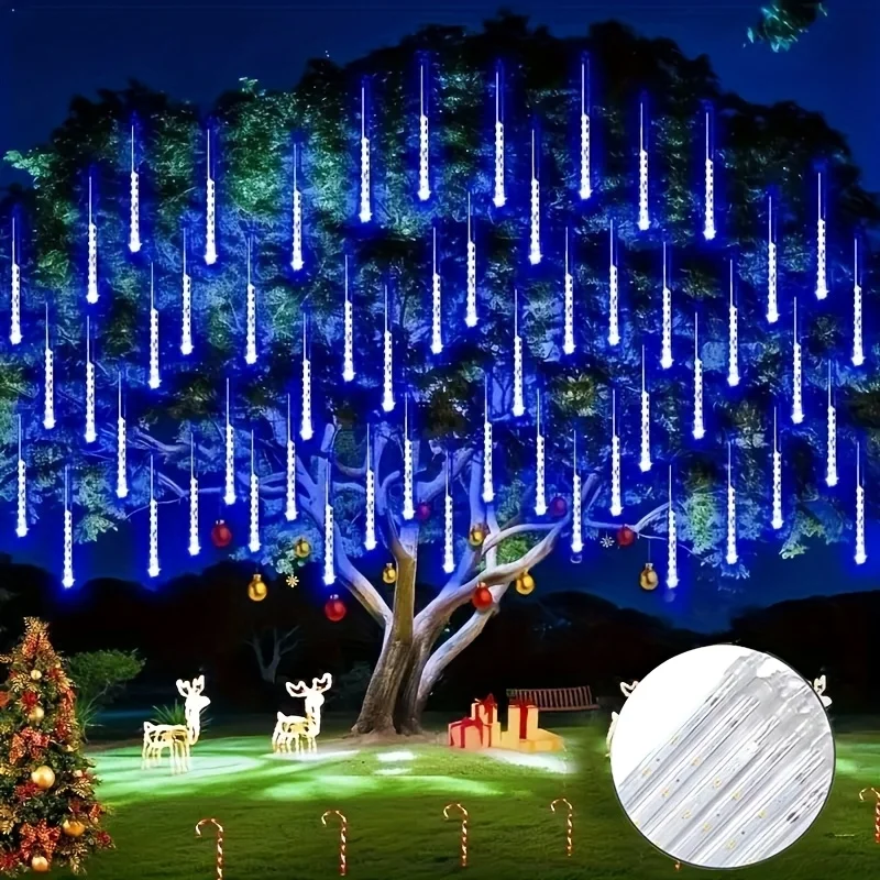 1/3/5 قطعة LED النيزك دش عيد الميلاد أضواء الديكور مقاوم للماء حديقة في الهواء الطلق شجرة حفلة سلسلة أنابيب ضوء الشارع جارلاند