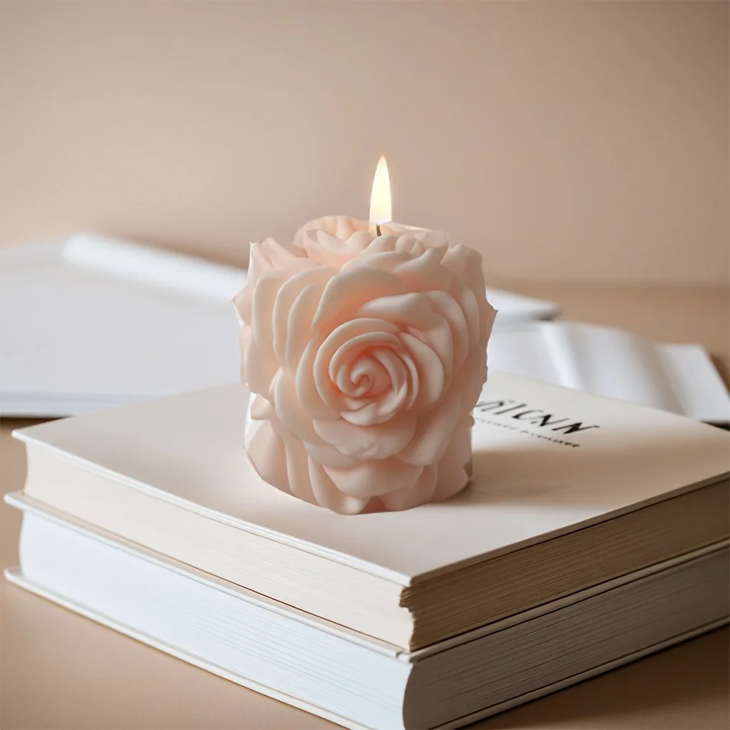DIY Valentine's Day rose candle mold, resin silicone mold, suitable for home decoration, wedding gifts, photography props DIY