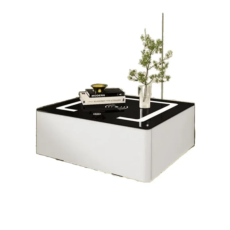 

Suspended solid wood smart bedside table, simple and modern bedroom small bedside table rock slab, hanging versatile