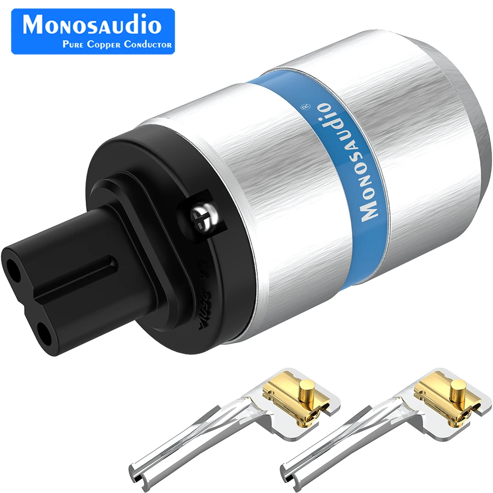 Monosaudio-موصل أنثى مطلي بالروديوم مطلي بالذهب النقي ، رقم 8 عالي الجودة ، مقبس IEC ، سماعة يدوية ، خط طاقة أمبير ، F180 ، 2 ، 4 ، 6