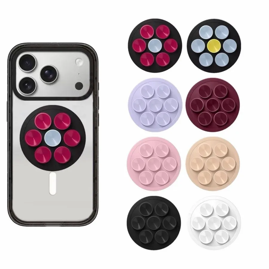 

Flower Sucker Magnetic Folding Phone Holder MagSafe Phone Stand For iPhone Mount Support for Galaxy With Logo Card Holder