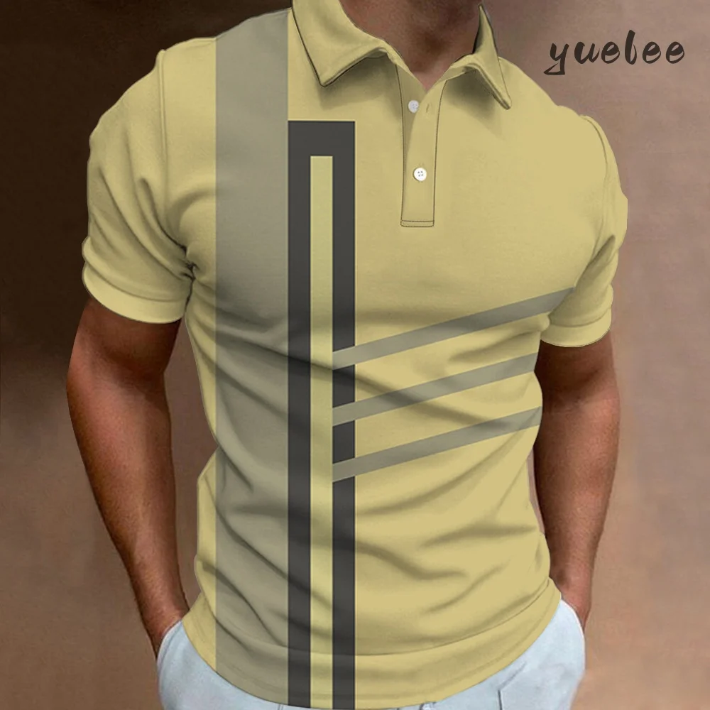 

Summer Men's Polo Shirt Fashion Breathable Men's Tops Simple 3D Printed Men's Polo Short Sleeved Casual Versatile Men's Clothing