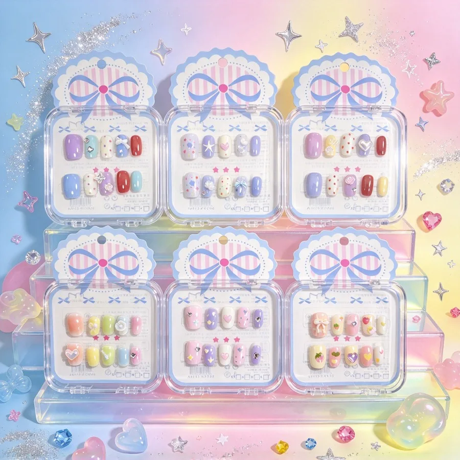 Ocean Dopamine Press-On Nails, Colorful Sea Shell & Wave Design, Handmade Manicure, Vibrant Summer DIY Nail Art