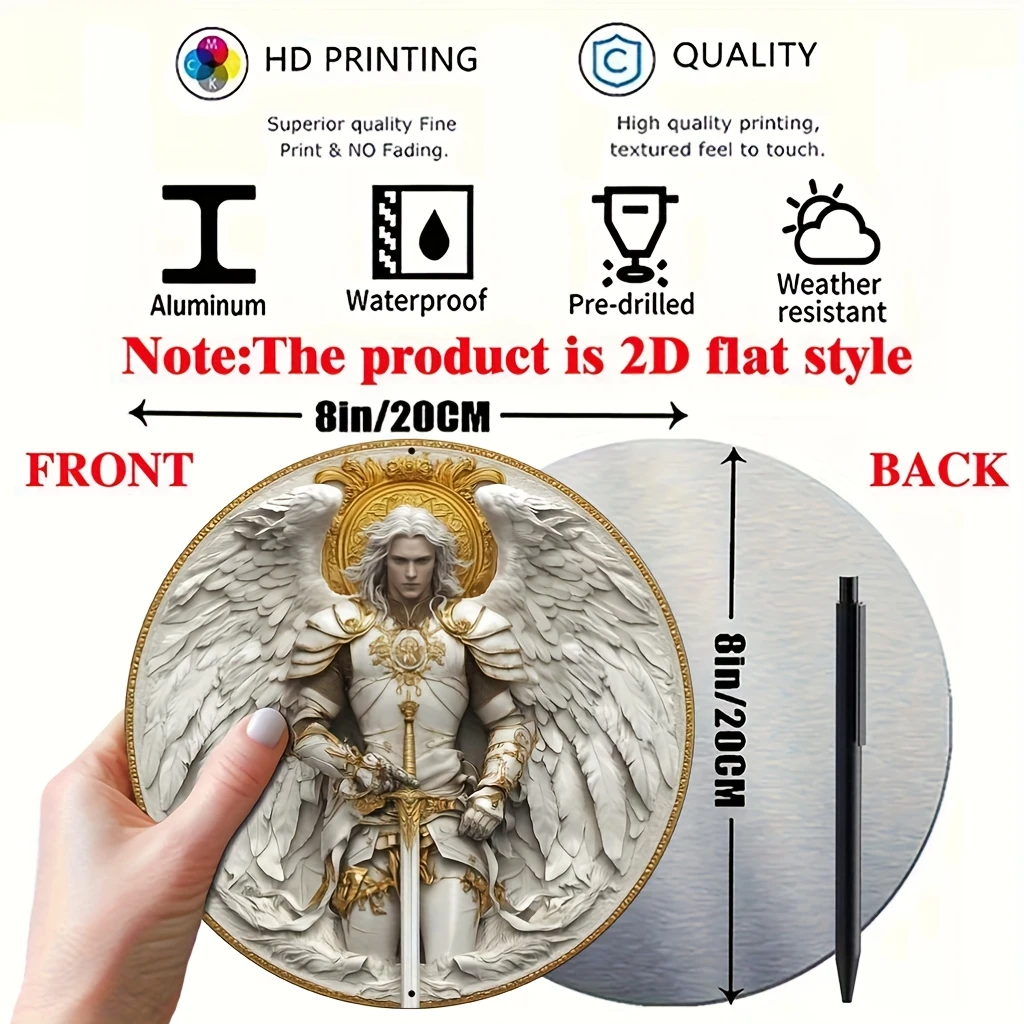 Archangel Michael 2D Metal Wall Art, 8\