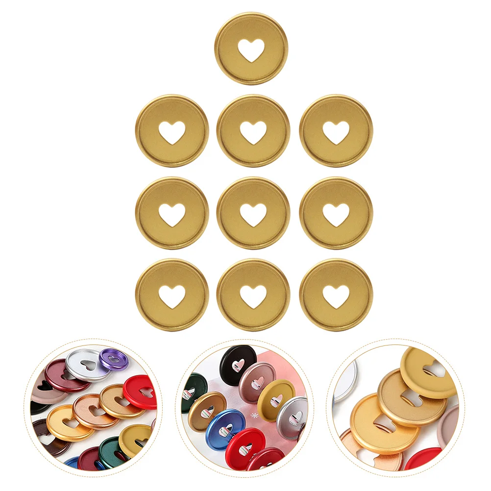 

10 Pcs Rings Mushroom Hole Binder Book Tool Plastic Binding Buckle Heart-shaped Hearts Discs Golden for Notebook Office