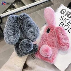 Plush Fur Rabbit Soft Case For Honor X7A X9B X9A X8 4G 70 SE V30 30 20 9X Pro 10 9 Lite 10i 20i 8X 8C Warm Cute Fluffy Case