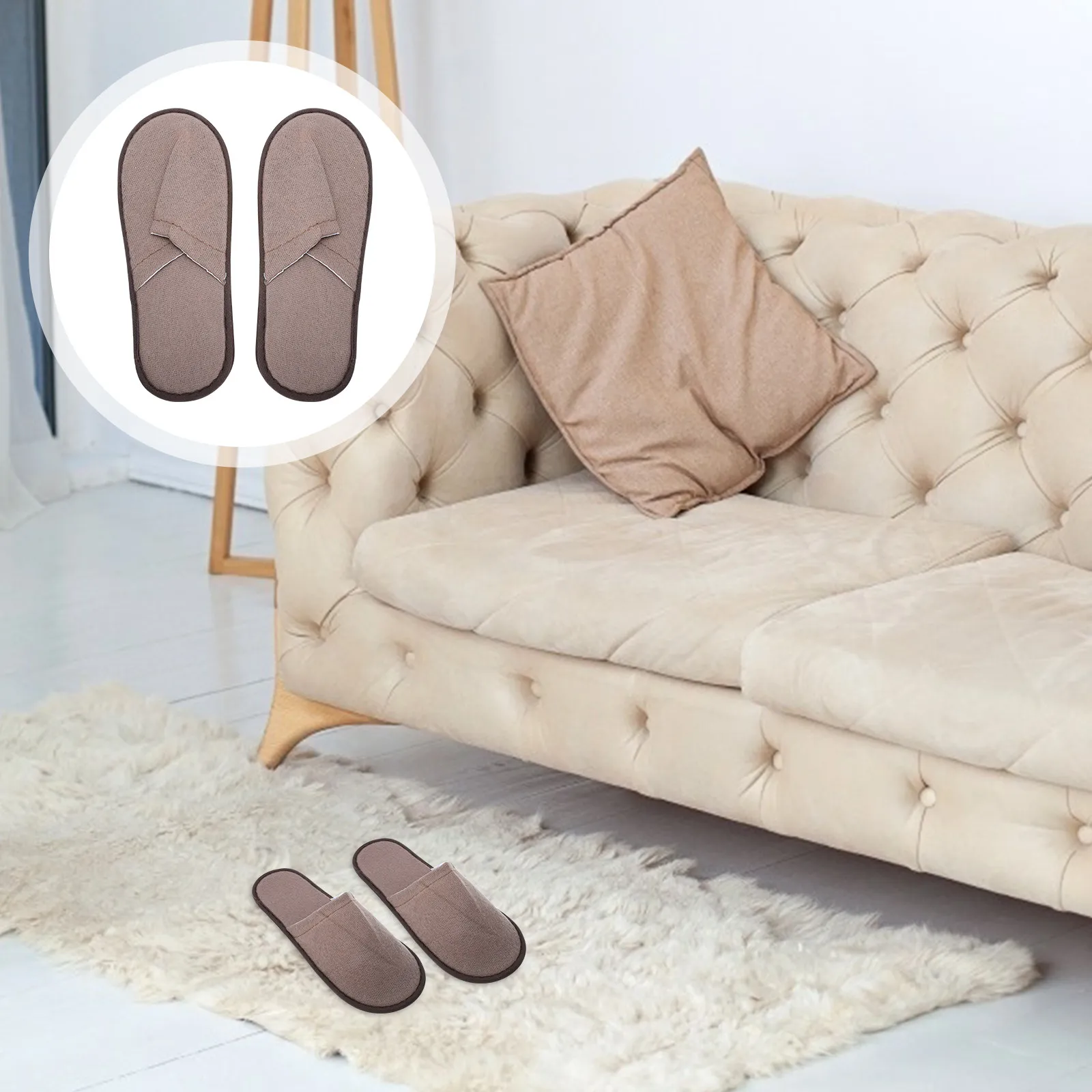 

12 пар одноразовых тапочек, идеально подходящих для использования в гостиничных номерах и гостиных, дышащие, легкие, одноразовые комнатные тапочки для безопасной ходьбы