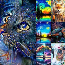 Kit di pittura ricamo diamante 5D paesaggio animale fai da te trapano rotondo completo pittura diamante mosaico arte strass decorazioni per la casa fai da te