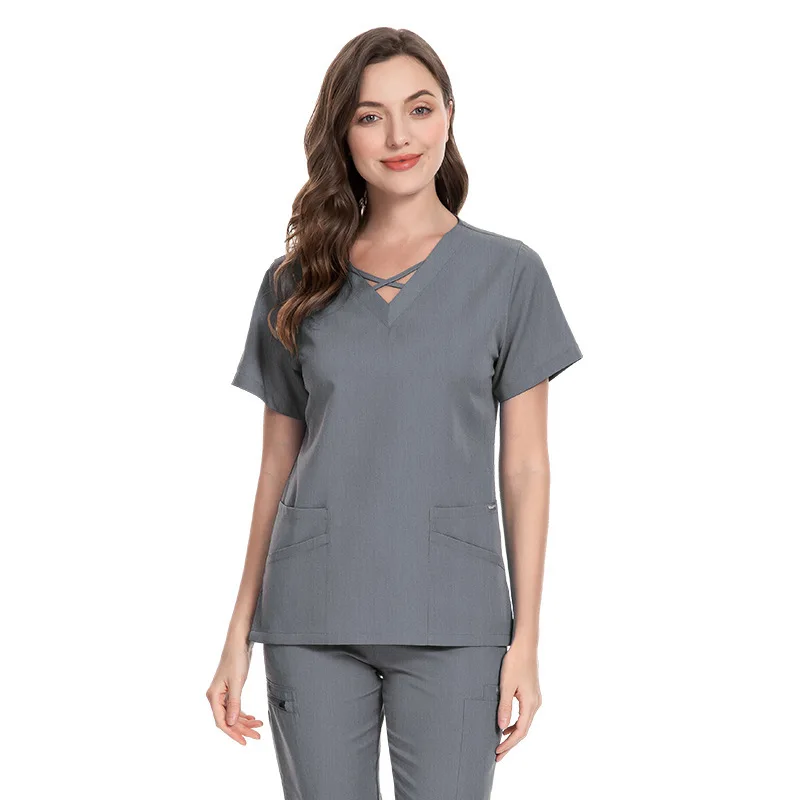 Doctor's Washing High-End Stretch Nurse's Operating Room Beauty Salon, Hand Brushing Clothes, Embroidery Workwear