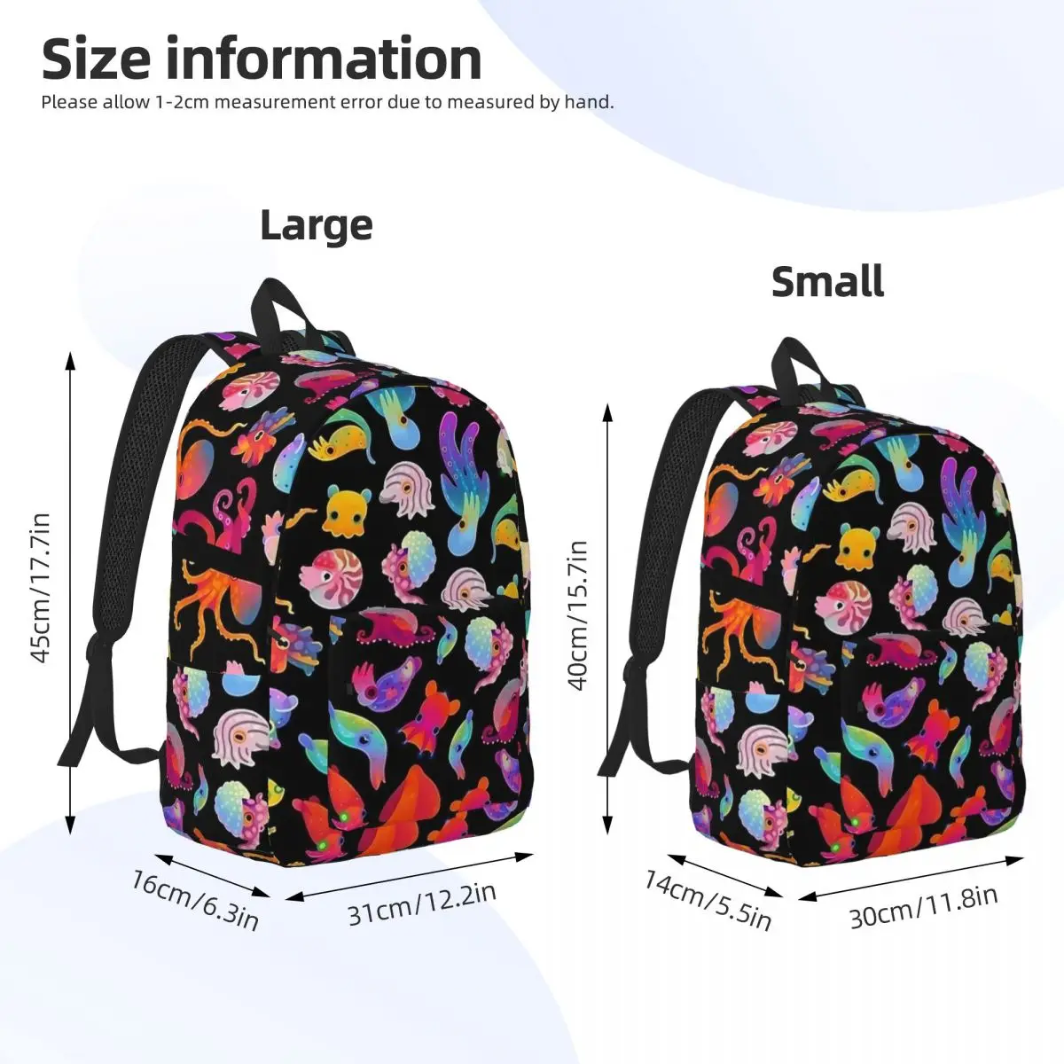 Cephalopod  Backpack for Preschool Kindergarten School Student Book Bags Boy Girl Kids Daypack Hiking