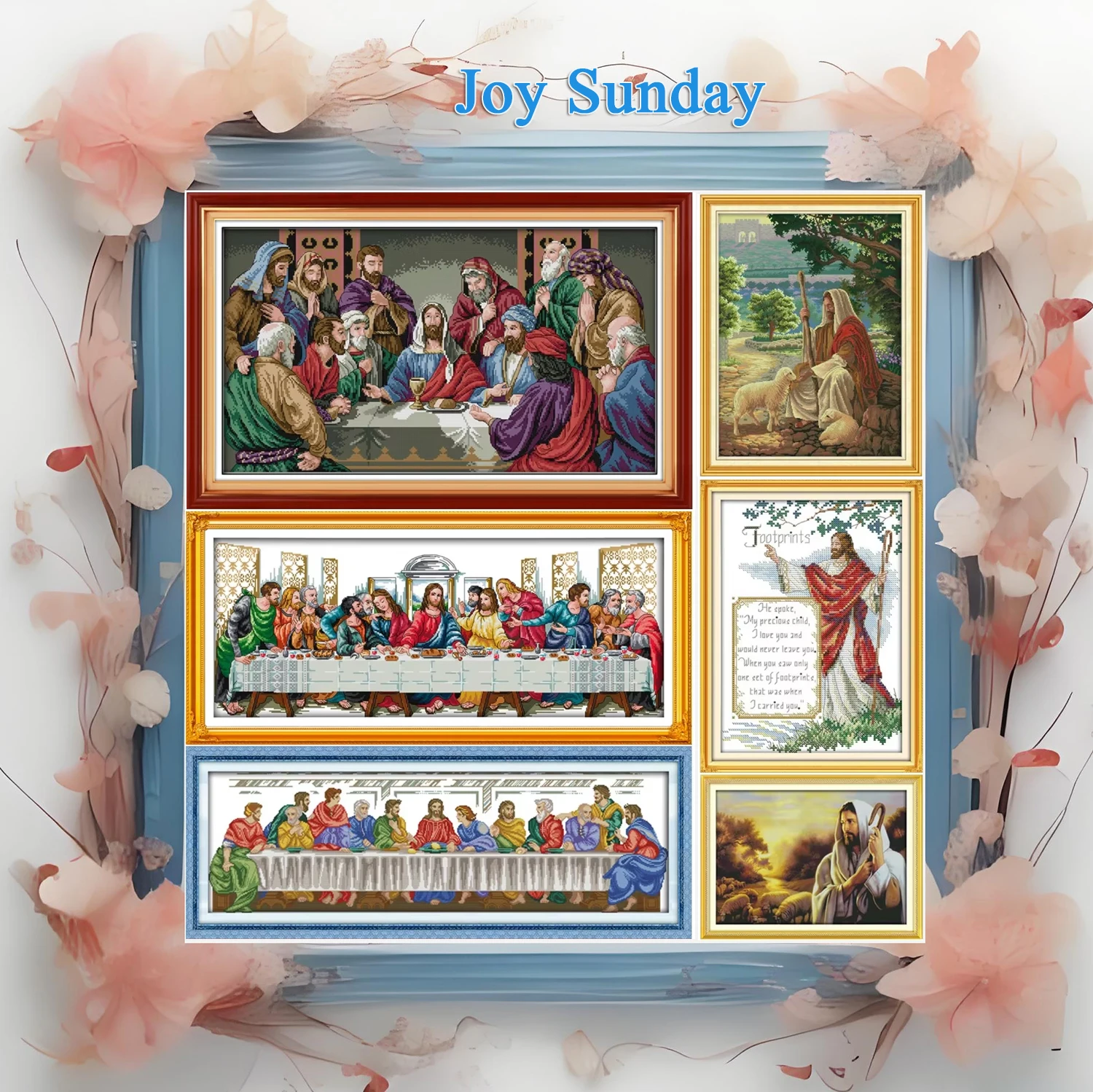 

Набор для вышивки крестом Joy Sunday с предварительной печатью, легкий узор, набор для вышивания из штампованной ткани Аиды-Jesus's The Last Super