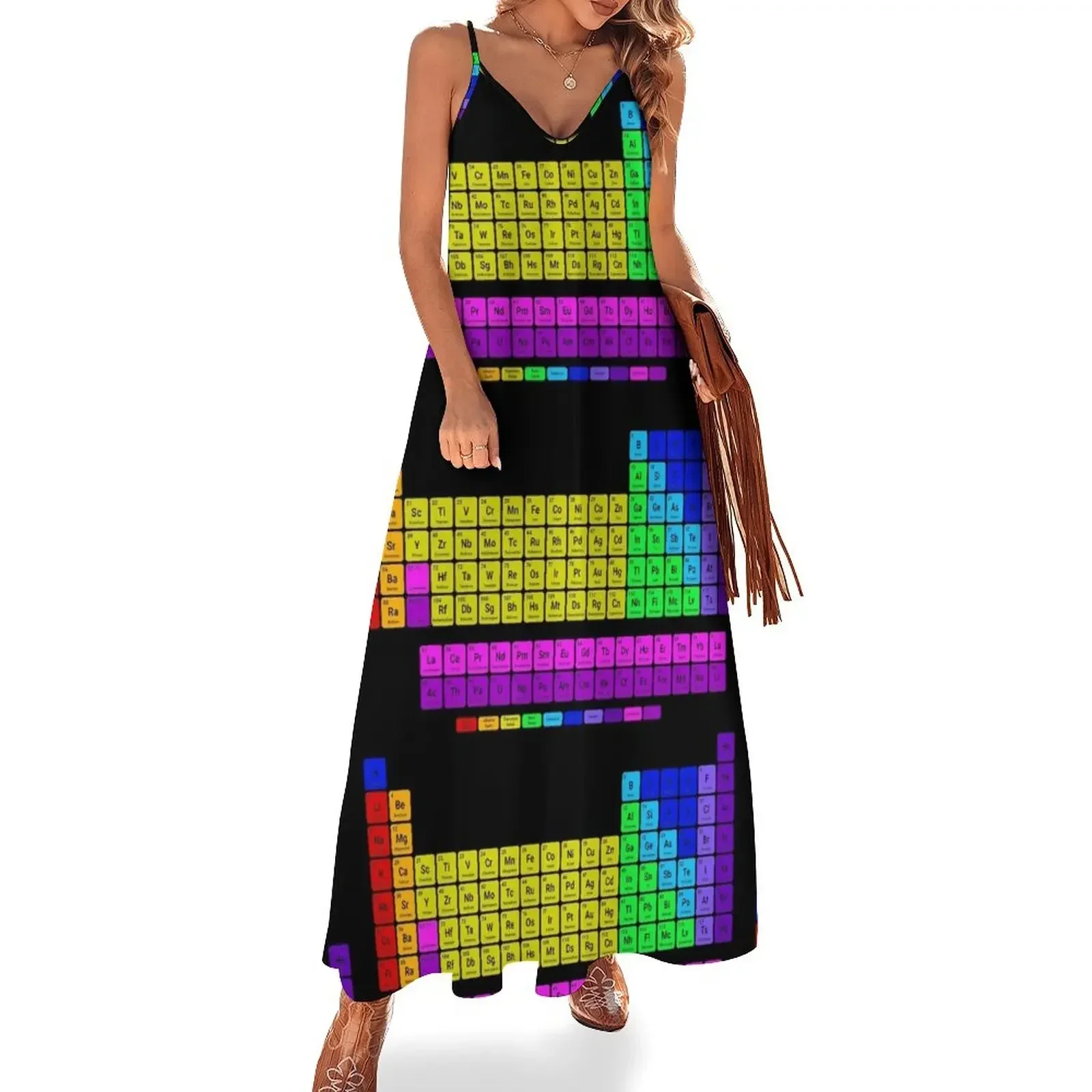 

Bright Periodic Table Sleeveless Dress women's summer jumpsuit evening dresses luxury 2024 Dress