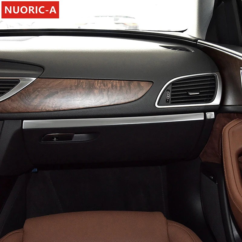 

Для Audi A6 2012-2018 LHD Copilot перчаточный ящик панель отделка полоса наклейка из нержавеющей стали автомобильный ящик для инструментов украшения интерьерные аксессуары