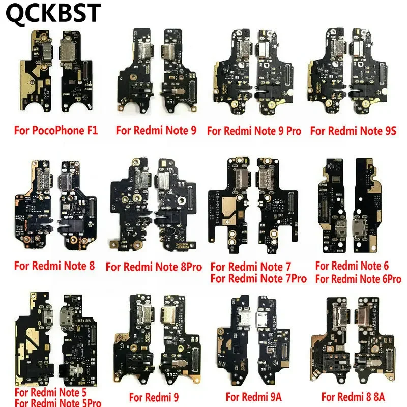 New Microphone Module+USB Charging Port Board Flex Cable Connector Parts For Xiaomi Redmi Note 6 7 8 9 Pro Redmi 9 9A 10X 8A 8