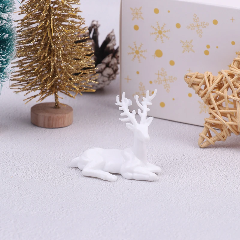 1 pz plastica Elk Deer Statue Nordic Christmas renna Art Figurine artigianato Home Ornament Table Decor Party Gift Garden Prop