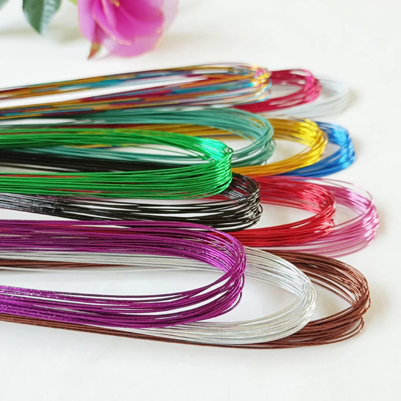 10Pcs 80cm Stocking Flower Wire 0.78mm Diameter Iron Wire For DIY Nylon Stocking Flower Making Nylon Stocking Flower Accessory
