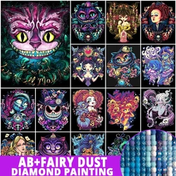 AB Disney Fairy Dust Diamond Painting Cheshire Cat Full Drill Kit Cartoon Picture Rhinestone Mosaic Rabbit Christmas Decoration