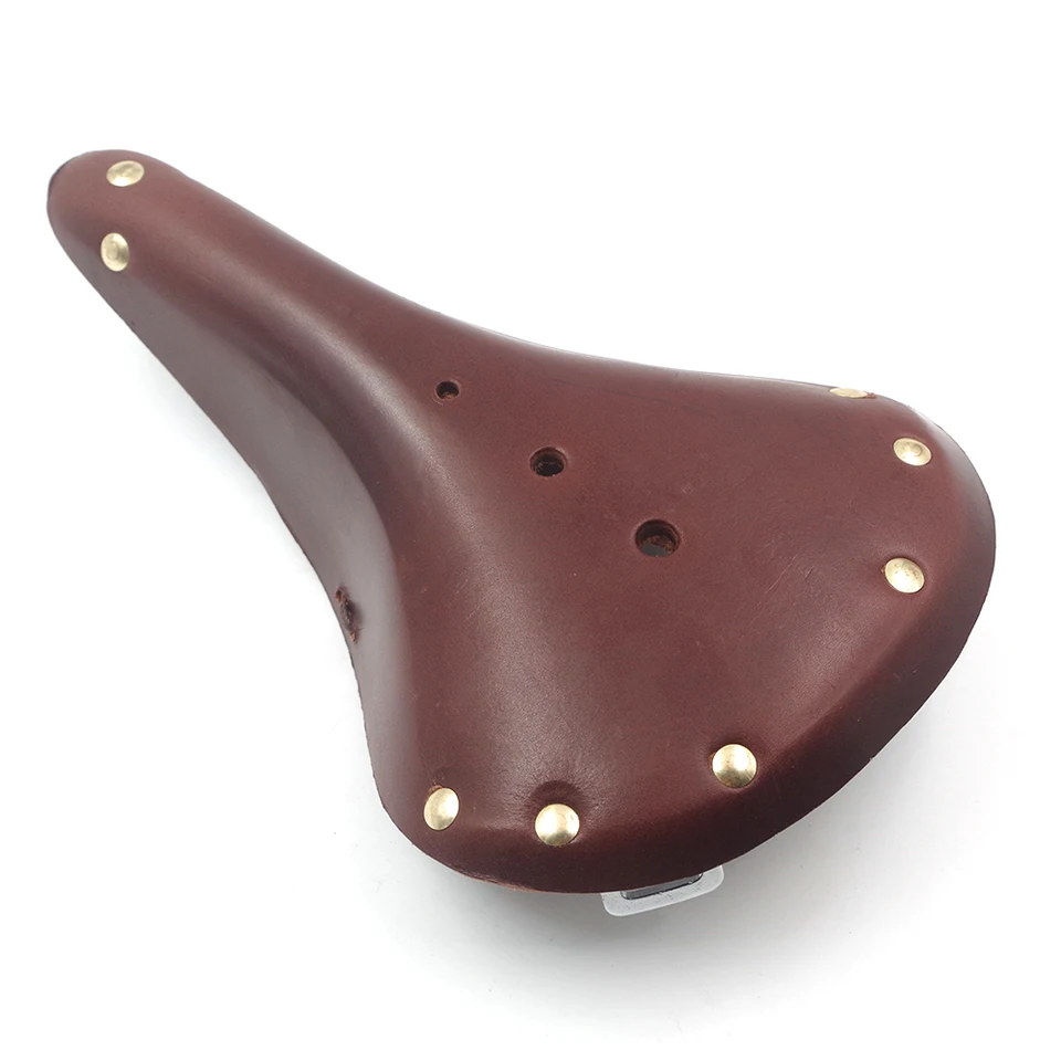 WALGUN RR175 Wide Comfort Leather Bike Saddle Pressure Relief