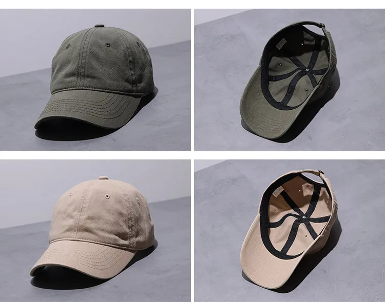 Unisex-Trucker-Mütze aus Baumwolle, solide, weiche, atmungsaktive Sonnenhüte, solide Baseballkappe für Herren, Sporthut, Snapback-Mütze, Golf – Detail 11