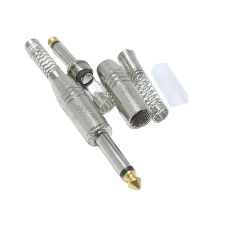 1pcs 6.35 Mono Sophomore Core 6.35mm Amplifier Microphone Plug 6.35mm jack Plug 6.5mm KTV Audio Connector