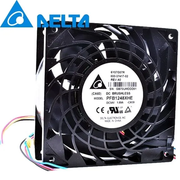 

PFB1248XHE 12038 120mm DC 54V(48V) 1.92A dual ball bearing powerful inverter server metal frame axial cooling fan for delta