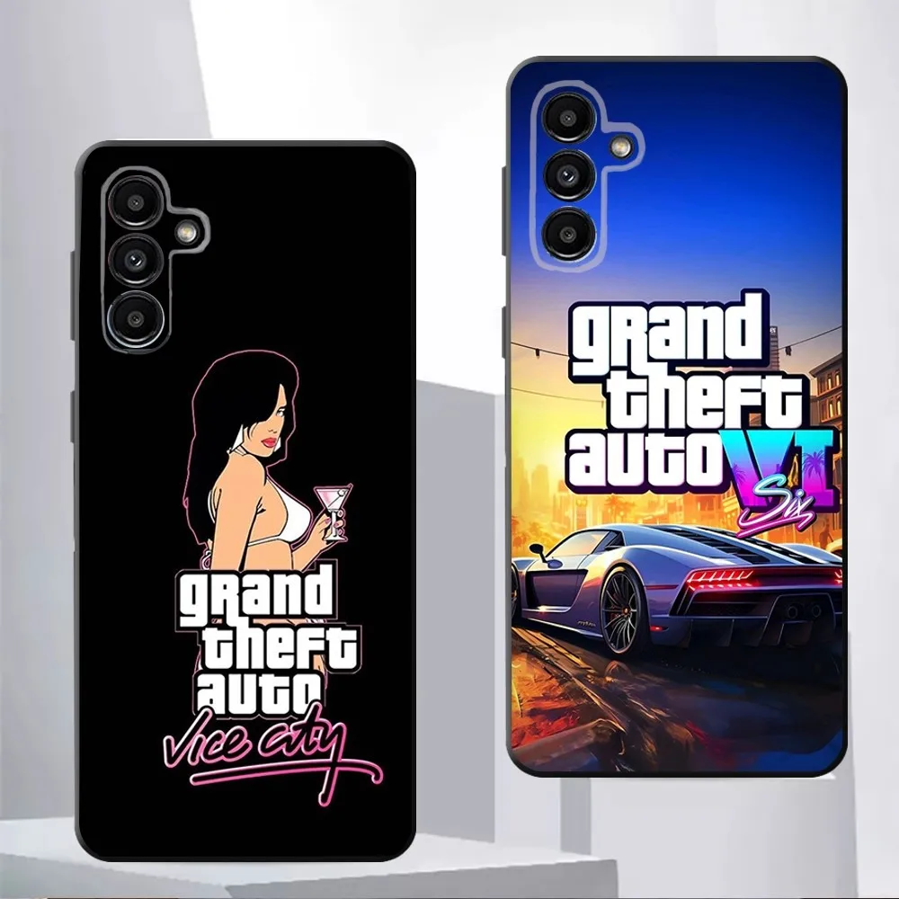 Game G-GTA 5 6 Vice City  Phone Case For Samsung Galaxy A13,21s,22,31,32,52,53,71,80,91 Black Soft Cover